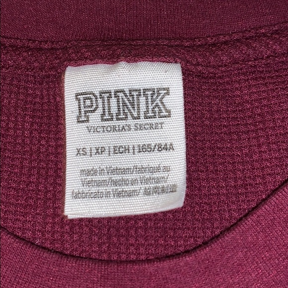 Maroon PINK long sleeve crop top - Picture 4 of 4